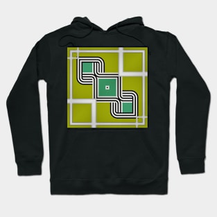 bright minimalist repeating green white and black design Hoodie